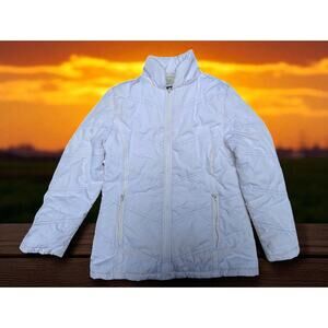Dollhouse Women's White Quilted Insulated Jacket | Size Large